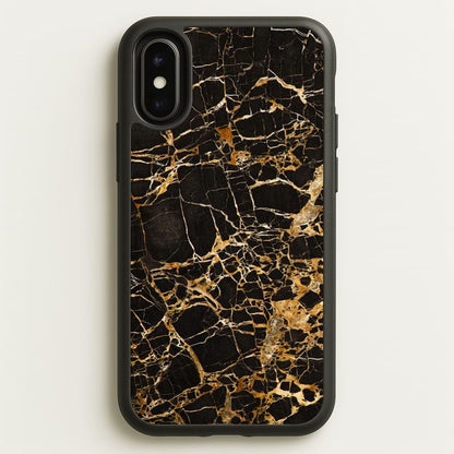Black & Gold Marble Pattern  - marble Phone Case for iPhone X / XS
