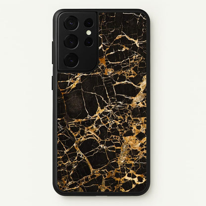 Black & Gold Marble Pattern  - marble Phone Case for Galaxy S21 Ultra