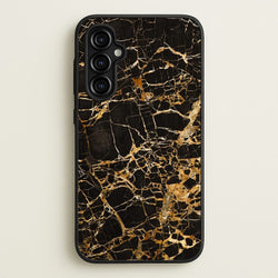 Black & Gold Marble Pattern  - marble Phone Case for Galaxy A54