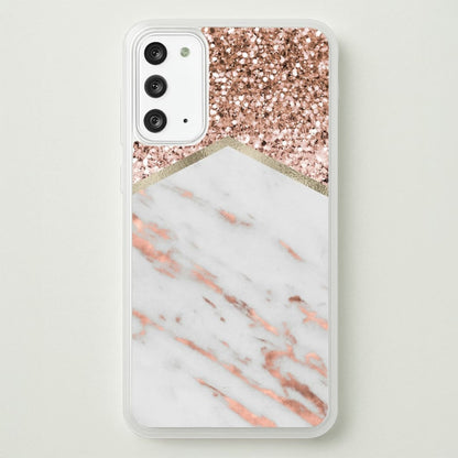 Rose Gold Marble & Glitter  - marble Phone Case for Galaxy Note 20