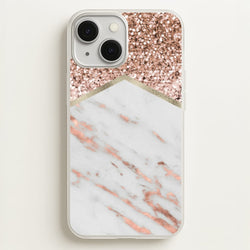 Rose Gold Marble & Glitter  - marble Phone Case for iPhone 13