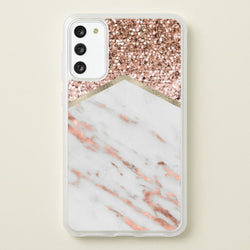 Rose Gold Marble & Glitter  - marble Phone Case for Galaxy S20FE