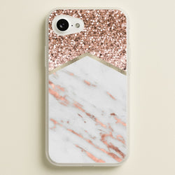 Rose Gold Marble & Glitter  - marble Phone Case for iPhone 16e