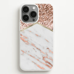 Rose Gold Marble & Glitter  - marble Phone Case for iPhone 13 Pro Max