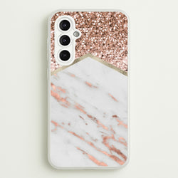 Rose Gold Marble & Glitter  - marble Phone Case for Galaxy A14