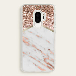 Rose Gold Marble & Glitter  - marble Phone Case for Galaxy S9 Plus
