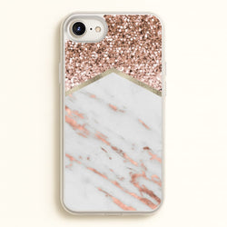 Rose Gold Marble & Glitter  - marble Phone Case for iPhone 6 / 7 / 8 / SE