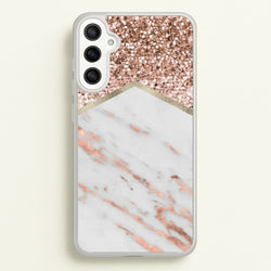 Rose Gold Marble & Glitter  - marble Phone Case for Galaxy A36