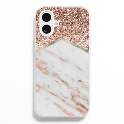 Rose Gold Marble & Glitter Phone Case