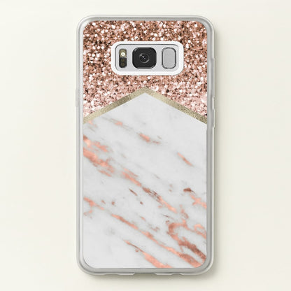 Rose Gold Marble & Glitter  - marble Phone Case for Galaxy S8 Plus