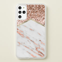 Rose Gold Marble & Glitter  - marble Phone Case for Galaxy S20 Plus