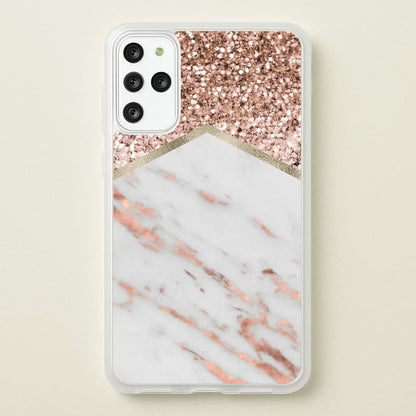 Rose Gold Marble & Glitter  - marble Phone Case for Galaxy S20 Plus