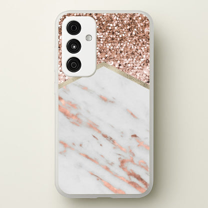 Rose Gold Marble & Glitter  - marble Phone Case for Galaxy A15