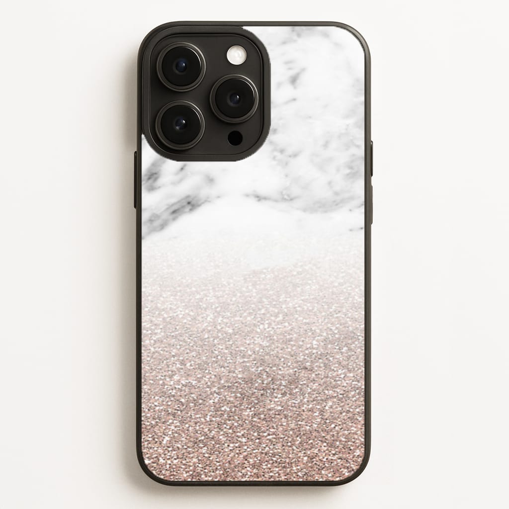 Rose Gold Glitter & Marble Phone Case