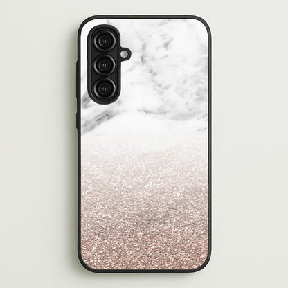 Rose Gold Glitter & Marble  - marble Phone Case for Galaxy A16
