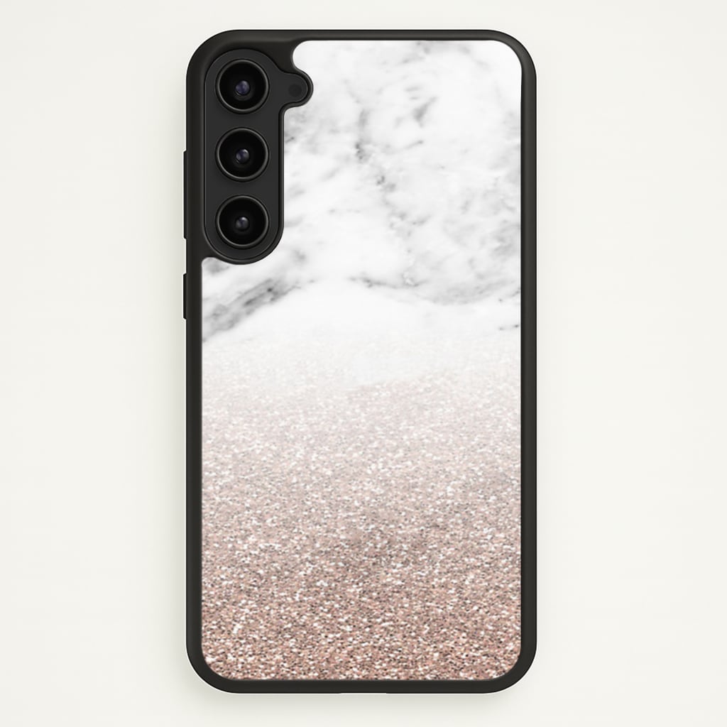 Rose Gold Glitter & Marble  - marble Phone Case for Galaxy S23