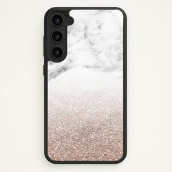 Rose Gold Glitter & Marble  - marble Phone Case for Galaxy S23
