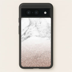 Rose Gold Glitter & Marble  - marble Phone Case for Google Pixel 8