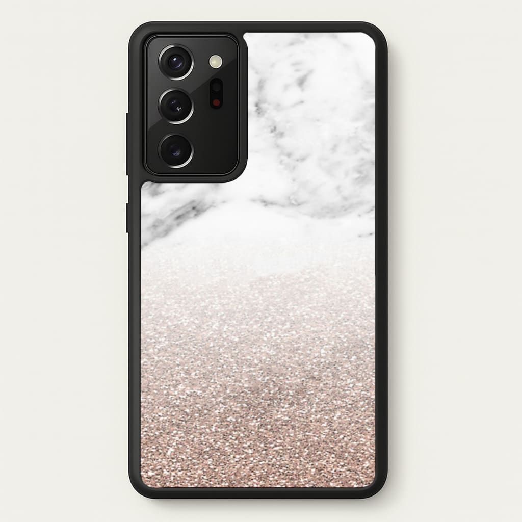 Rose Gold Glitter & Marble  - marble Phone Case for Galaxy Note 20 Ultra