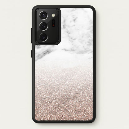 Rose Gold Glitter & Marble  - marble Phone Case for Galaxy Note 20 Ultra
