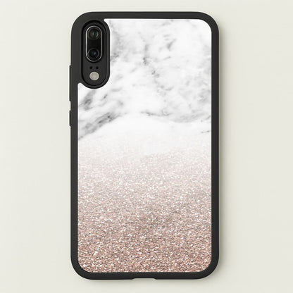 Rose Gold Glitter & Marble  - marble Phone Case for Huawei P20