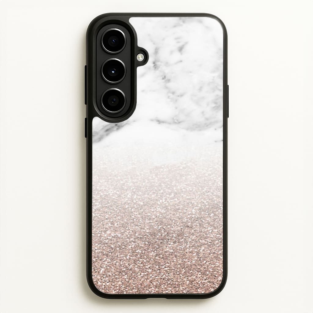 Rose Gold Glitter & Marble  - marble Phone Case for Galaxy A56