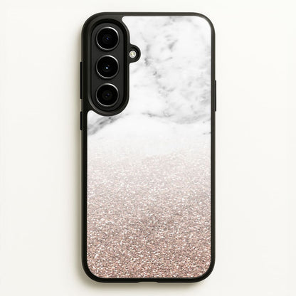 Rose Gold Glitter & Marble  - marble Phone Case for Galaxy A56