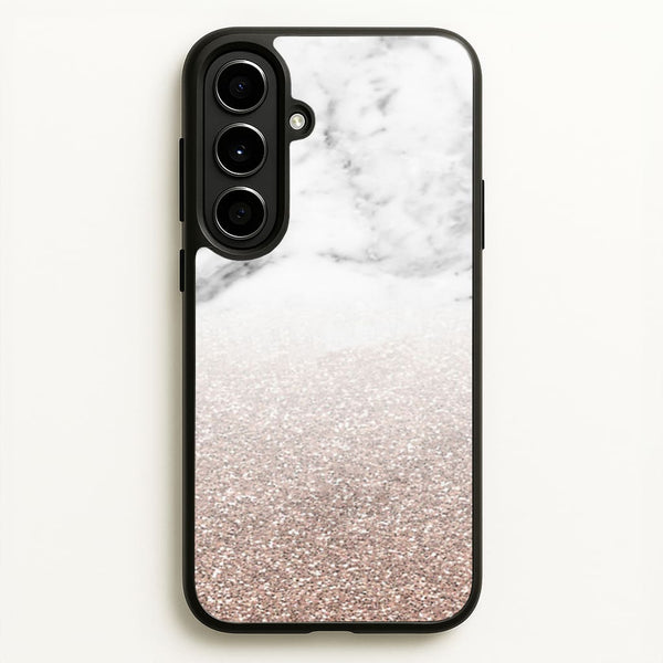 Rose Gold Glitter & Marble  - marble Phone Case for Galaxy A56