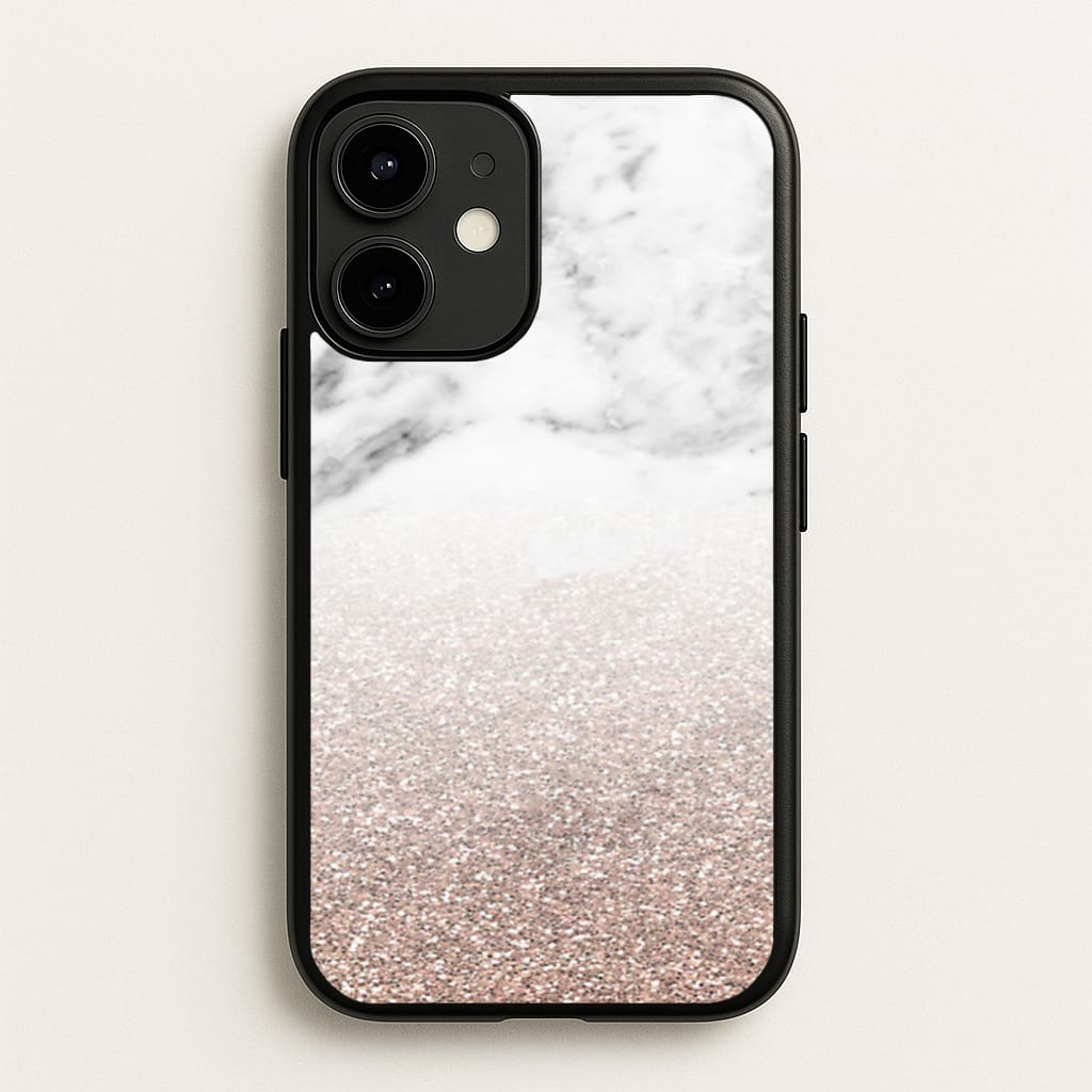 Rose Gold Glitter & Marble  - marble Phone Case for iPhone 12 Mini