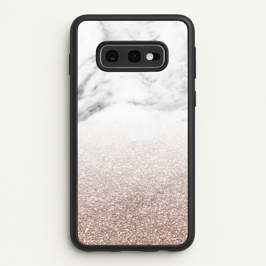 Rose Gold Glitter & Marble  - marble Phone Case for Galaxy S10e