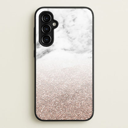 Rose Gold Glitter & Marble  - marble Phone Case for Galaxy A54
