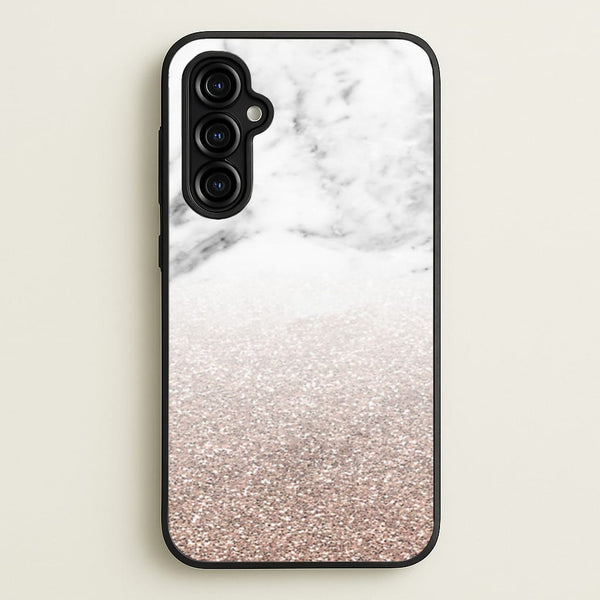 Rose Gold Glitter & Marble  - marble Phone Case for Galaxy A54