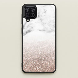 Rose Gold Glitter & Marble  - marble Phone Case for Galaxy A12