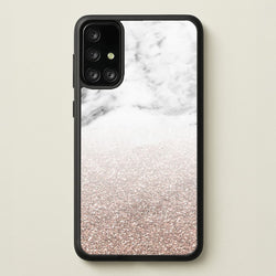 Rose Gold Glitter & Marble  - marble Phone Case for Galaxy A71