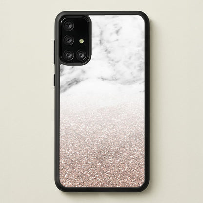Rose Gold Glitter & Marble  - marble Phone Case for Galaxy A71
