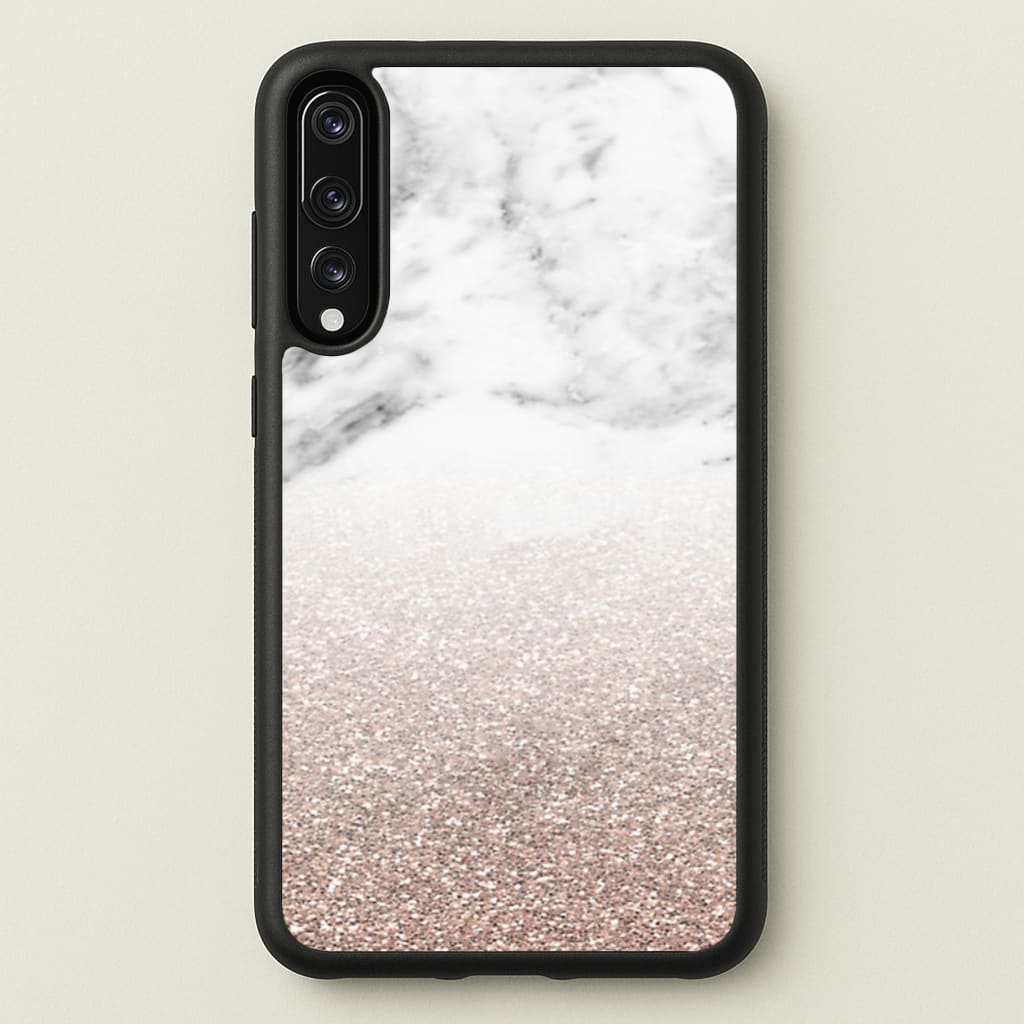 Rose Gold Glitter & Marble  - marble Phone Case for Huawei P20 Pro