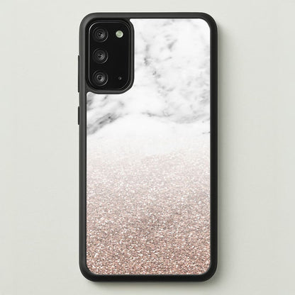 Rose Gold Glitter & Marble  - marble Phone Case for Galaxy Note 20