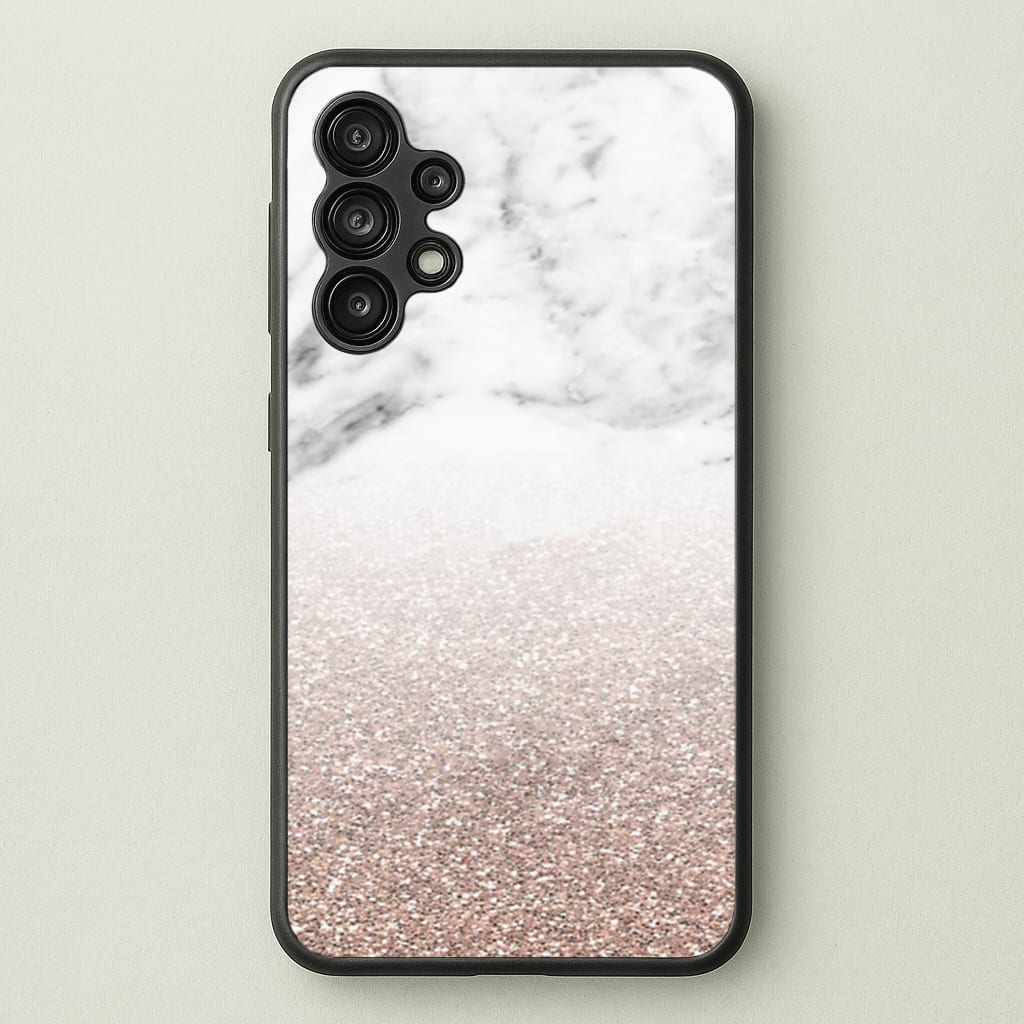 Rose Gold Glitter & Marble  - marble Phone Case for Galaxy A13