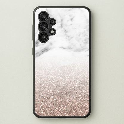 Rose Gold Glitter & Marble  - marble Phone Case for Galaxy A13