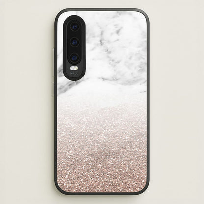 Rose Gold Glitter & Marble  - marble Phone Case for Huawei P30