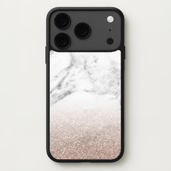 Rose Gold Glitter & Marble Phone Case for iPhone 17 Pro Max