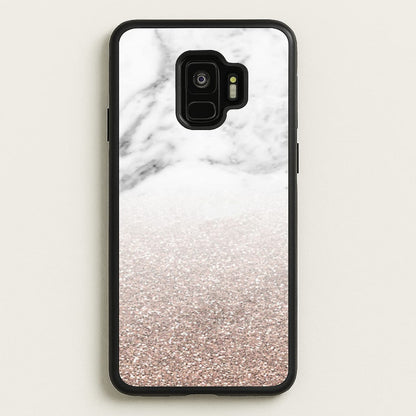 Rose Gold Glitter & Marble  - marble Phone Case for Galaxy S9