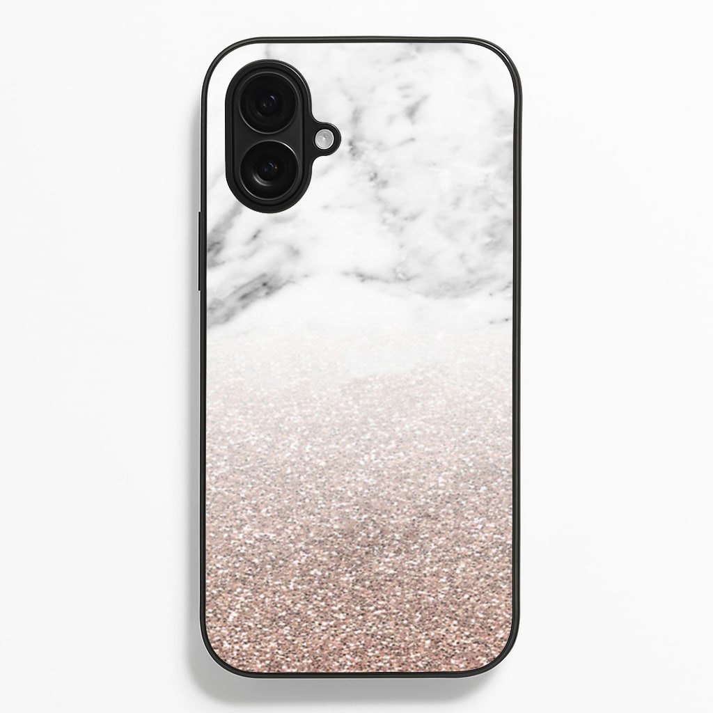 Rose Gold Glitter & Marble Phone Case