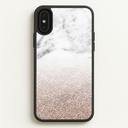 Rose Gold Glitter & Marble  - marble Phone Case for iPhone XS Max