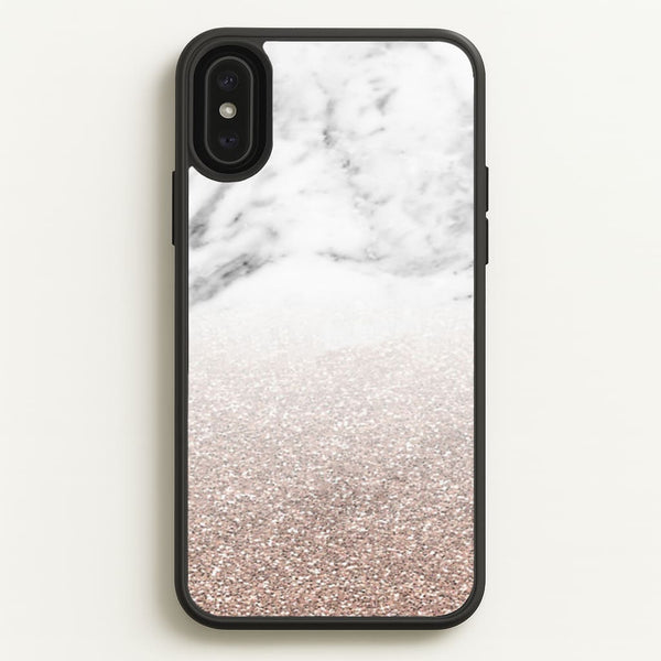 Rose Gold Glitter & Marble  - marble Phone Case for iPhone XS Max