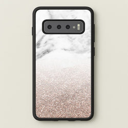 Rose Gold Glitter & Marble  - marble Phone Case for Galaxy S10 Plus