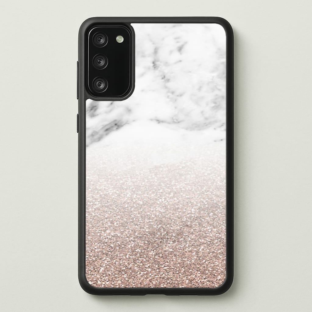 Rose Gold Glitter & Marble  - marble Phone Case for Galaxy S20