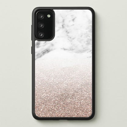 Rose Gold Glitter & Marble  - marble Phone Case for Galaxy S20