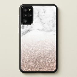 Rose Gold Glitter & Marble  - marble Phone Case for Galaxy S20 Plus