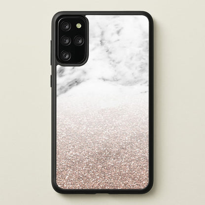 Rose Gold Glitter & Marble  - marble Phone Case for Galaxy S20 Plus